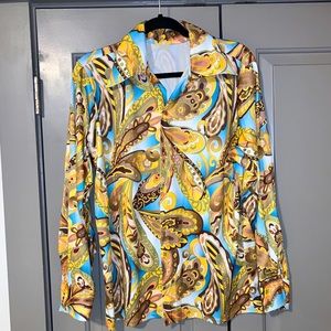 Vintage 70’s Men’s Polyester Shirt M